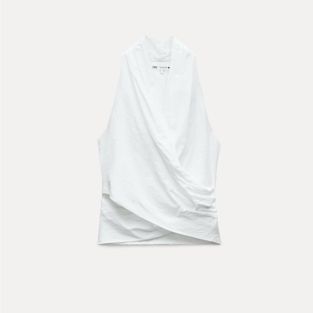 Zara linen blend top ZW collection 4043/248